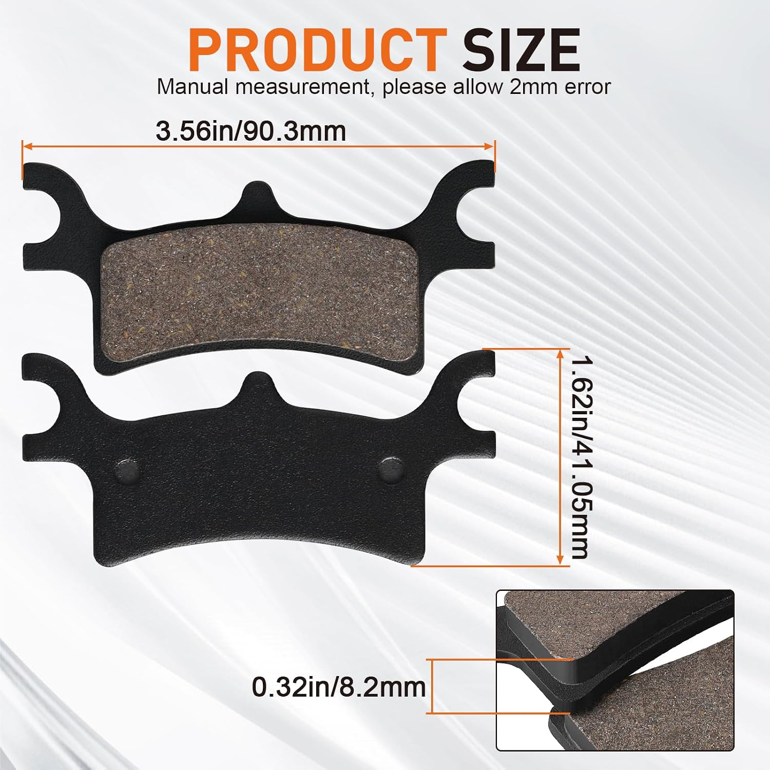 Front and Rear Brake Pads for Polaris Sportsman 400 450 500 600 700 800 Magnum 325 330 500 Scrambler 500 400 Twin 700 800 Trail Blazer 250 330 Trail Boss 330 Xpedition 325 4X4 ATV 2000-2014