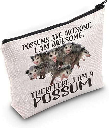 LEVLO Zarigüeya Cosmética Bolsa de Maquillaje Zarigüeya Amante Regalo Zarigüeyas Son Impresionantes Bolsa De Bolsa De Cremallera De Maquill,