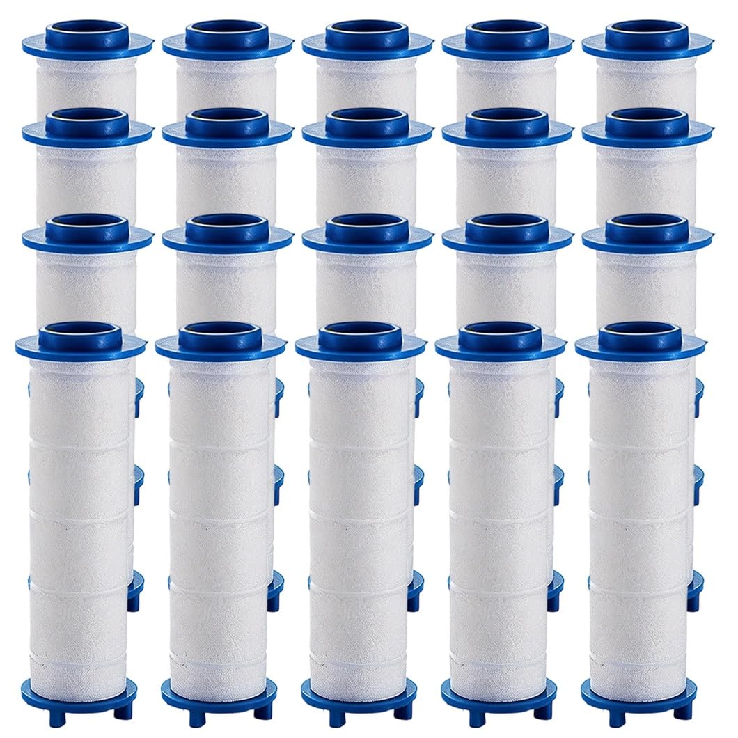 20Pcs ShowerHead Filters,Ion Shower Dropse Head Filter PP Cotton Replacement Cartridge, Water Filter Core Cotton for Handheld Showerheads(3.15 inches)