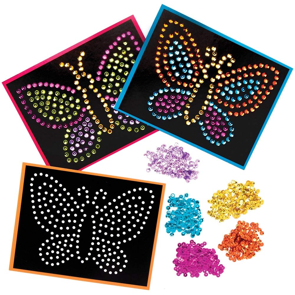 Pack De 4 Kits De Arte Con Lentejuelas De Vida Marina, Manualidades Para Niños Sin Pegamento, Incluye Tortuga, Pez, Delfín Y Caballito De Mar