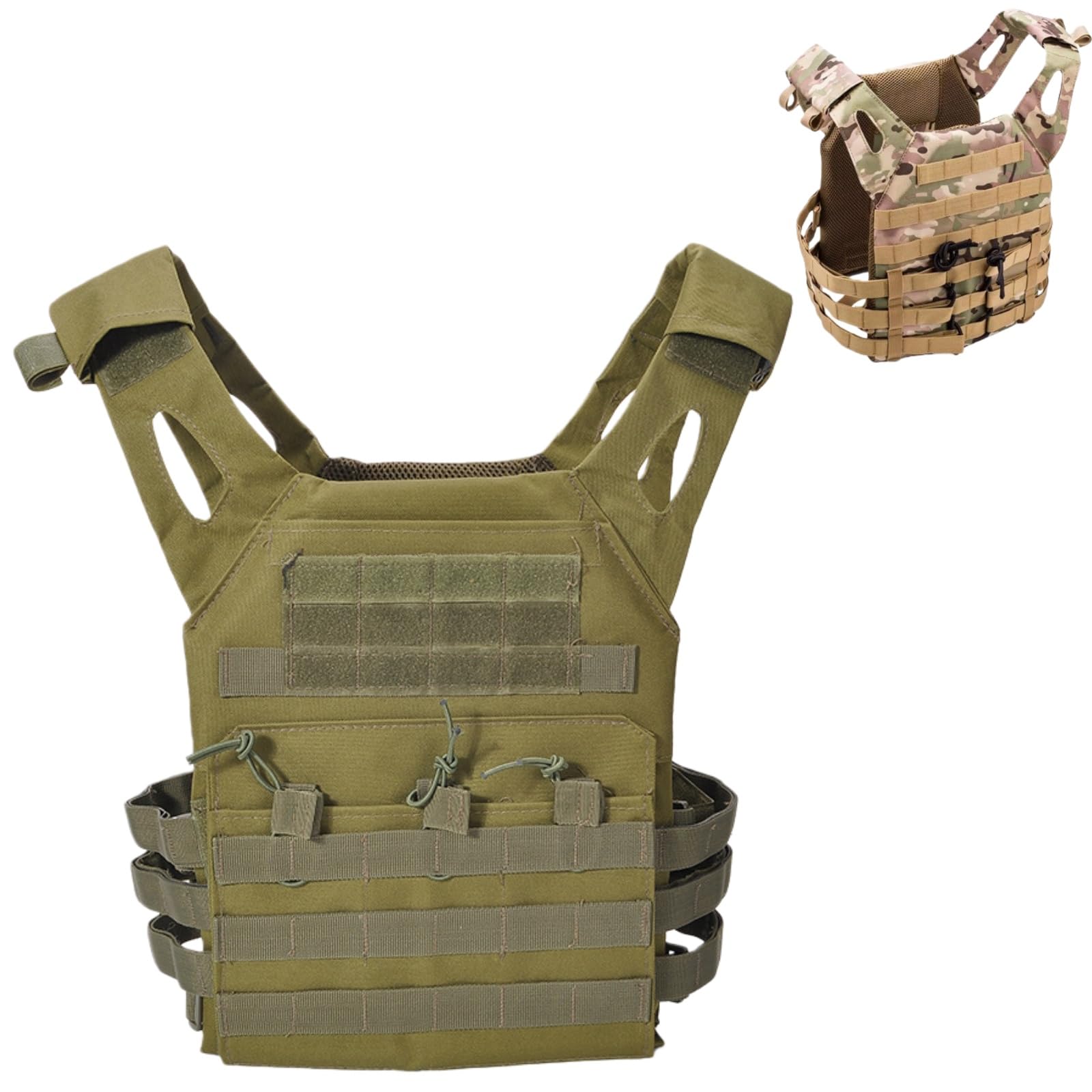 Genérico Chaleco táctico para hombres y mujeres – Portador de pecho ligero para airsoft, chaleco de caza para paintball al aire libre, juego de guerra, ropa de airsoft — view 11
