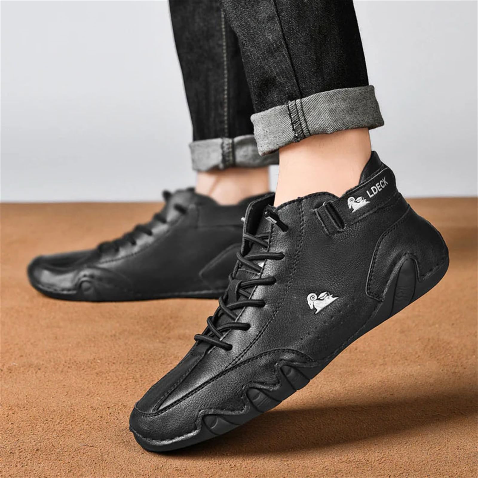 Wasserdichte und atmungsaktive orthopädische Schuhe, Unisex, Outdoor, Freizeit-Sneaker, handgefertigt, Leder, warme Winterstiefel