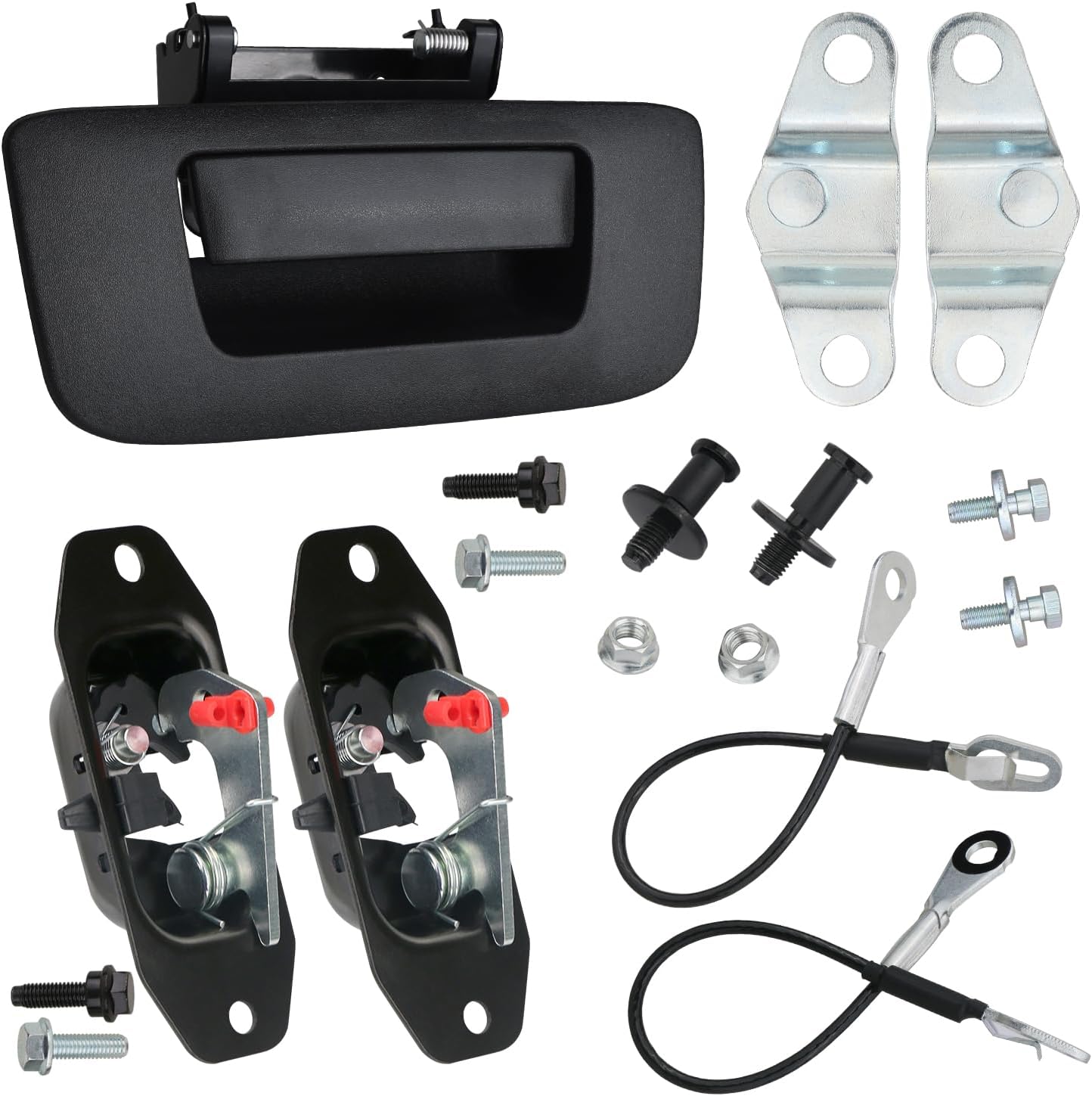 APPERFiT Tailgate Hardware Rebuild Kit for Truck Bed Door Compatible with 2007-2014 Chevrolet Chevy Silverado/GMC Sierra Tailgate Parts Tail Gate Handle Latch Hinge Cable Striker Bolt Set