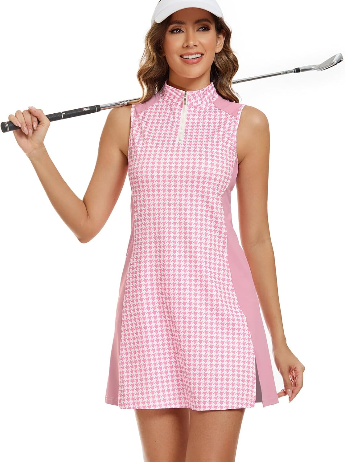 Viracy Tennis Dress Golf Dresses for Women with Shorts, Pockets Sleeveless Zip Up Stand Collar Lightweight Athletic Dress - Image 2