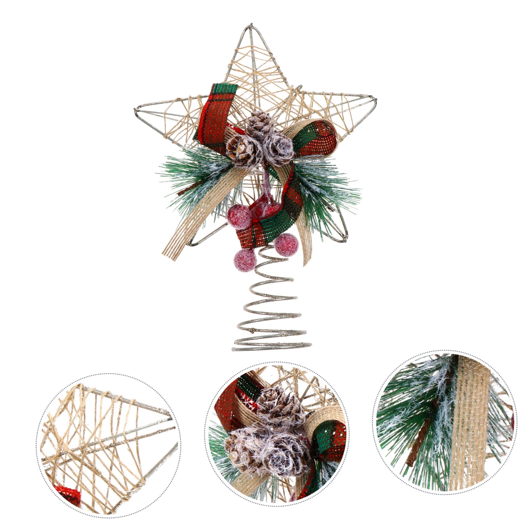7 STK Weihnachtsbaumspitze Stern Irisierend Tür Neon Dekorationen Fee Weihnachtsschmuck Stern-weihnachtsbaumspitze Gold Einzigartig Baumspitze Rote Weihnachtsbaumspitze Eisen MAGICLULU