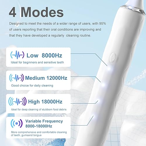 Electric Water Flosser - 4 Speeds with 50 Replacement Heads(White,Large)