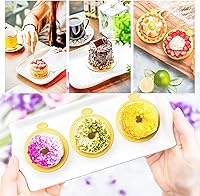 Vista 4 de MotBach 50 piezas de mini tablas de pastel, 8,9 cm, doradas, redondas, base circular de cartón para pastel, mini tabla circular de postre, pequeñas