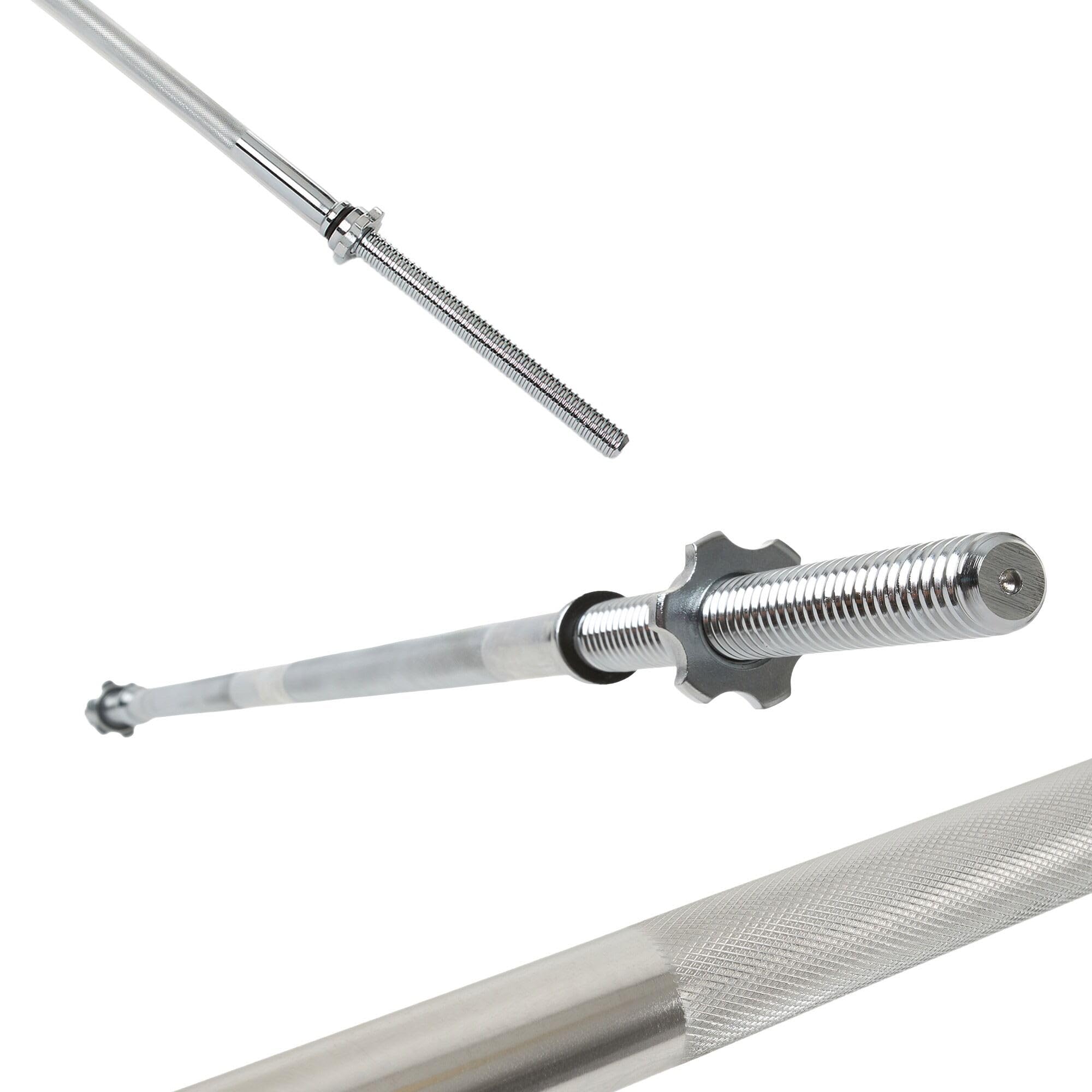 XTREXO TX bilanciere 180 cm – 8,7 kg, capacità di carico 140 kg, diametro 28 mm, acciaio al carbonio, zigrinatura, chiusure a stella, per allenamento di forza a casa, panca, squat, canottaggio