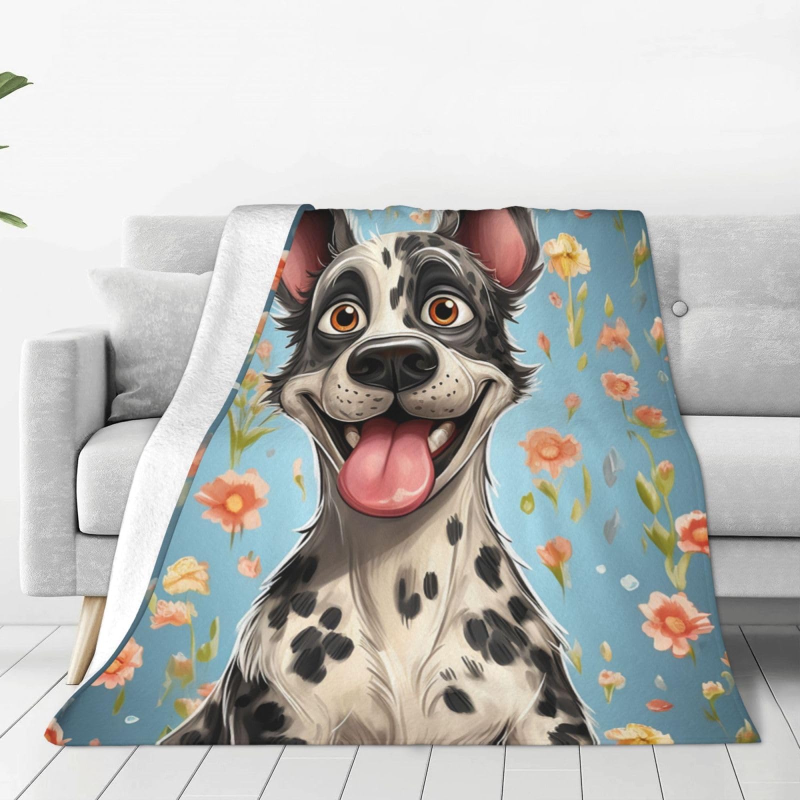 Couverture amusante pour canapé idéale pour vos soirées cocooning en flanelle