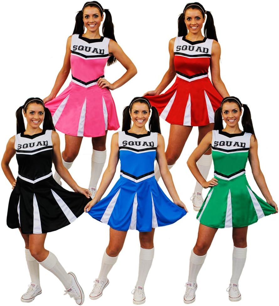Cheerleader Fancy Dress Costume Womens High School Cheer Leader Uniform