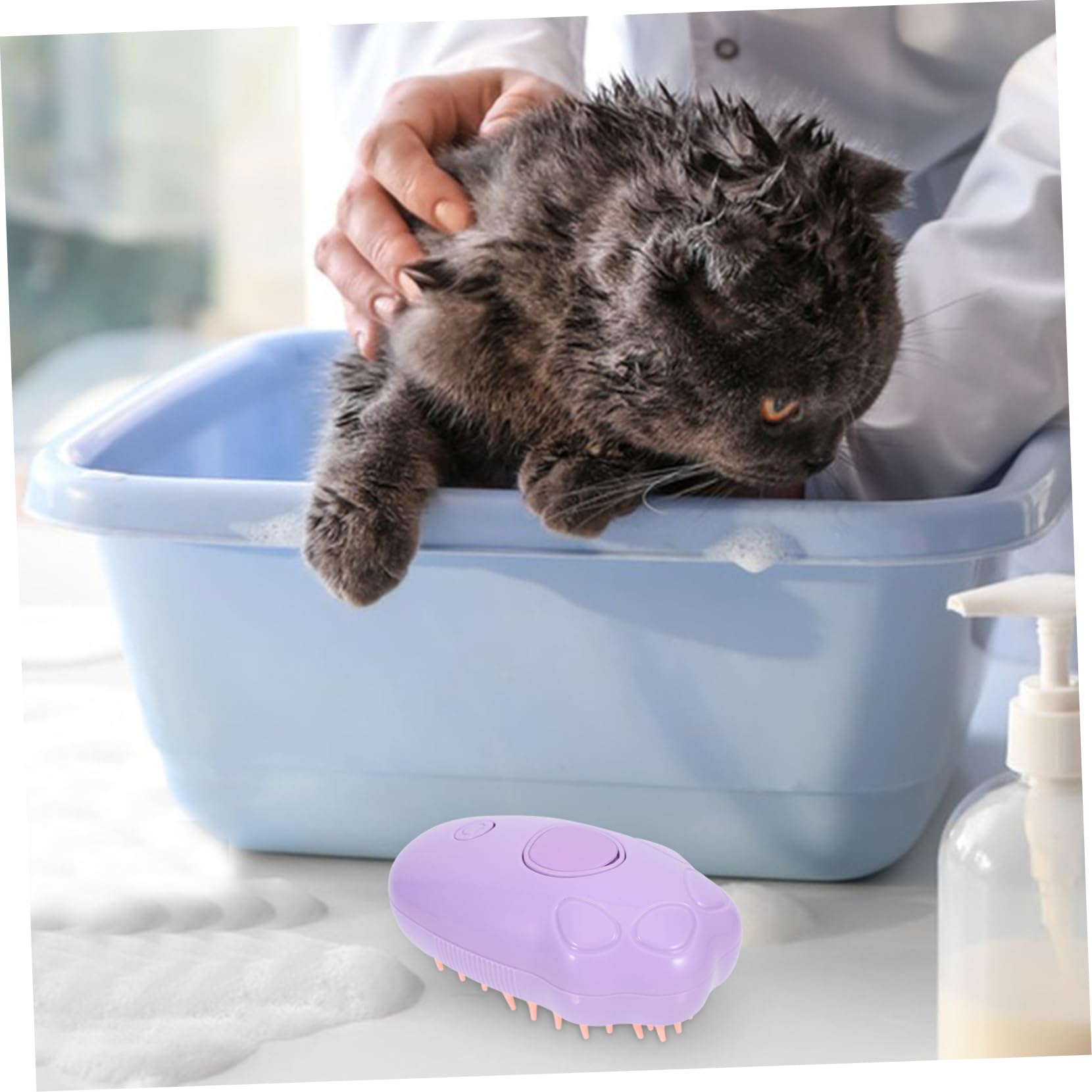 Supvox 4stücke Elektrische Katzen-dampfbürste Selbstreinigend Für Katzen Und Hundepflege Massagestift Für Haustiere Ergonomisches Design Entspannende Badebürste