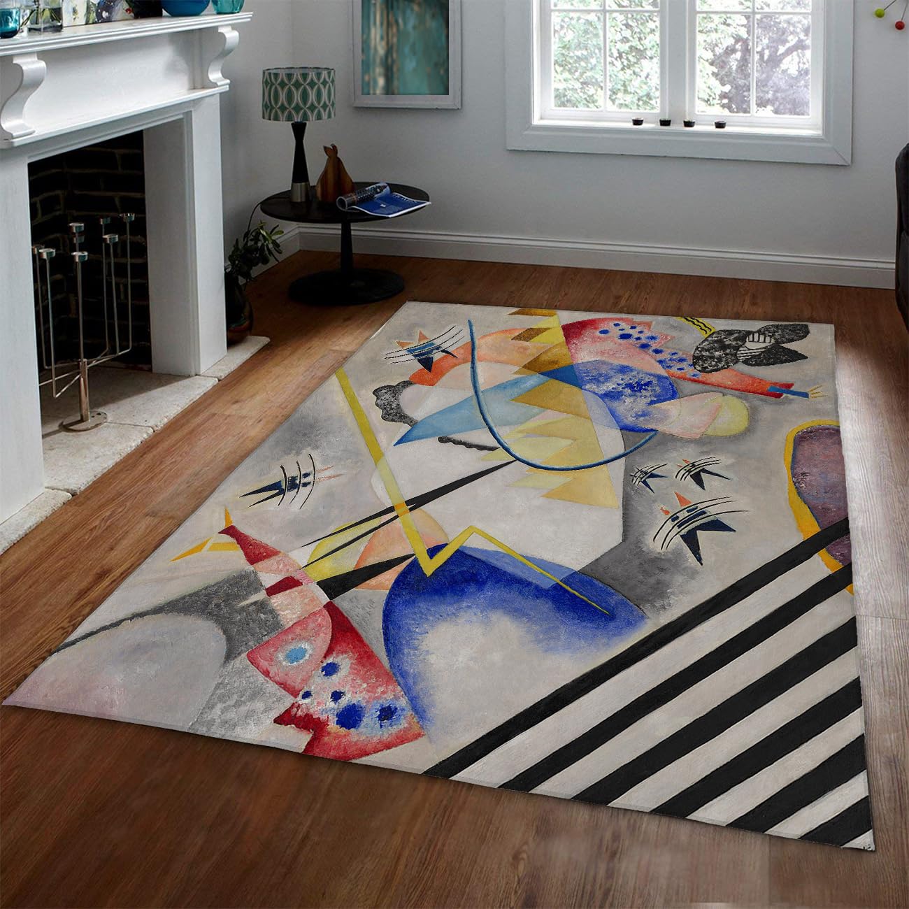 Tapis de salon abstrait moderne 100x150 lavable et antidérapant