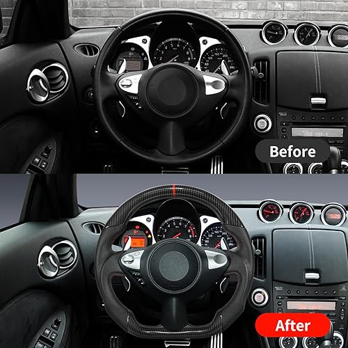 Miniatura 5 de Hydro-Dip - Volante de automóvil de fibra de carbono para volante deportivo Nissan 370z 2008-2020-JIANGGAI