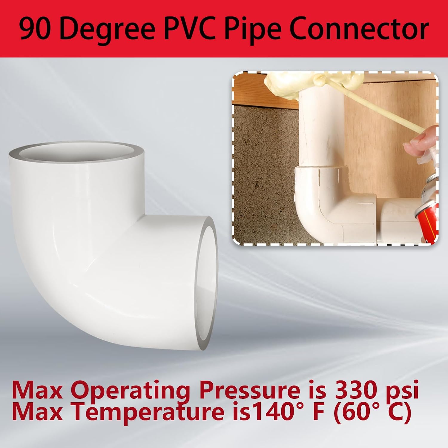 4Pcs 1-1/2" PVC 90 Degree Elbow, 2 Way Right Angle Pipe Fitting, Pipe Fitting, Corner Fittings for Sch40 Pipe DIY Frame and DIY PVC Shelf Building Furniture Garden Support Structure