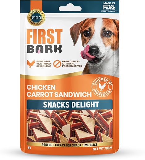 First Bark Dog Treats for Adult Dog &amp; Puppy – Snack Delights Chicken Jerky for Dogs, Small Dogs &amp; Shih Tzu | Dog Snacks &amp; ...