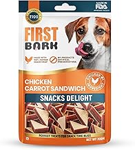 Dog Treats for Adult Dog & Puppy – Snack Delights Chicken Jerky for Dogs, Small Dogs & Shih Tzu | Dog Snacks & Puppy Treats – Chicken Carrot Sandwich (70g) x1