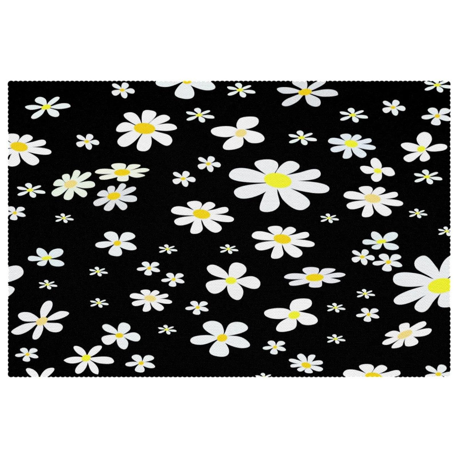 Lot de 6 sets de table antidérapants marguerites pour protéger la table des plats chauds