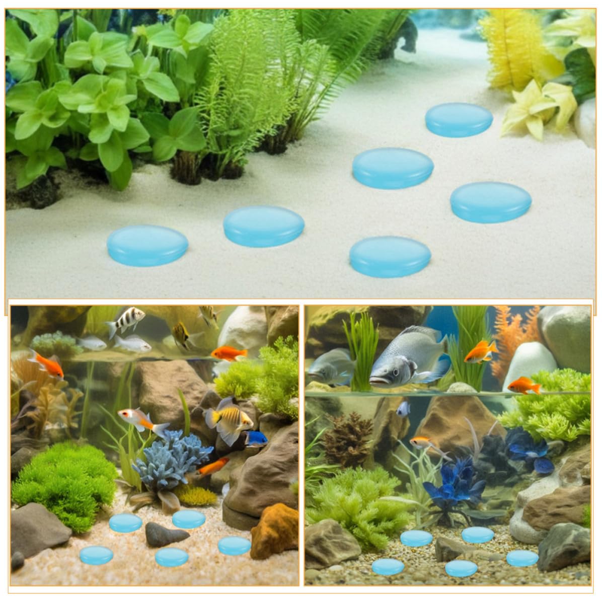 300pcs Blue Resin Glow in Dark Rocks Xmas for Aquarium Decor