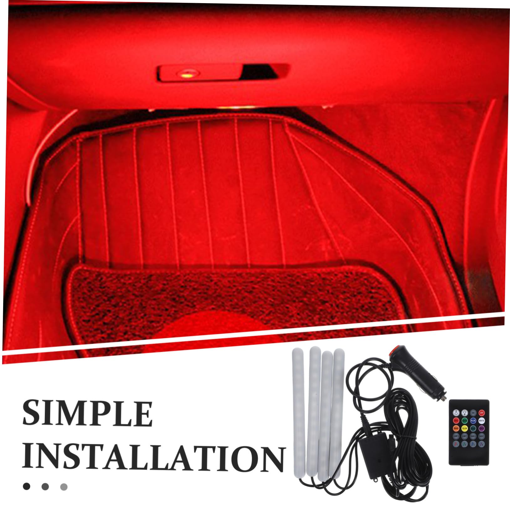 PLAFOPE Luz Led Interior para Coche Kit De Iluminación Luces De Colores Ajustables