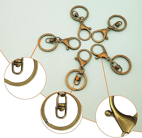 Miniatura 4 de 30 llaveros con cierre de langosta para la fabricación de joyas, cierre de langosta de metal, clips de gatillo giratorios con cierres giratorios,