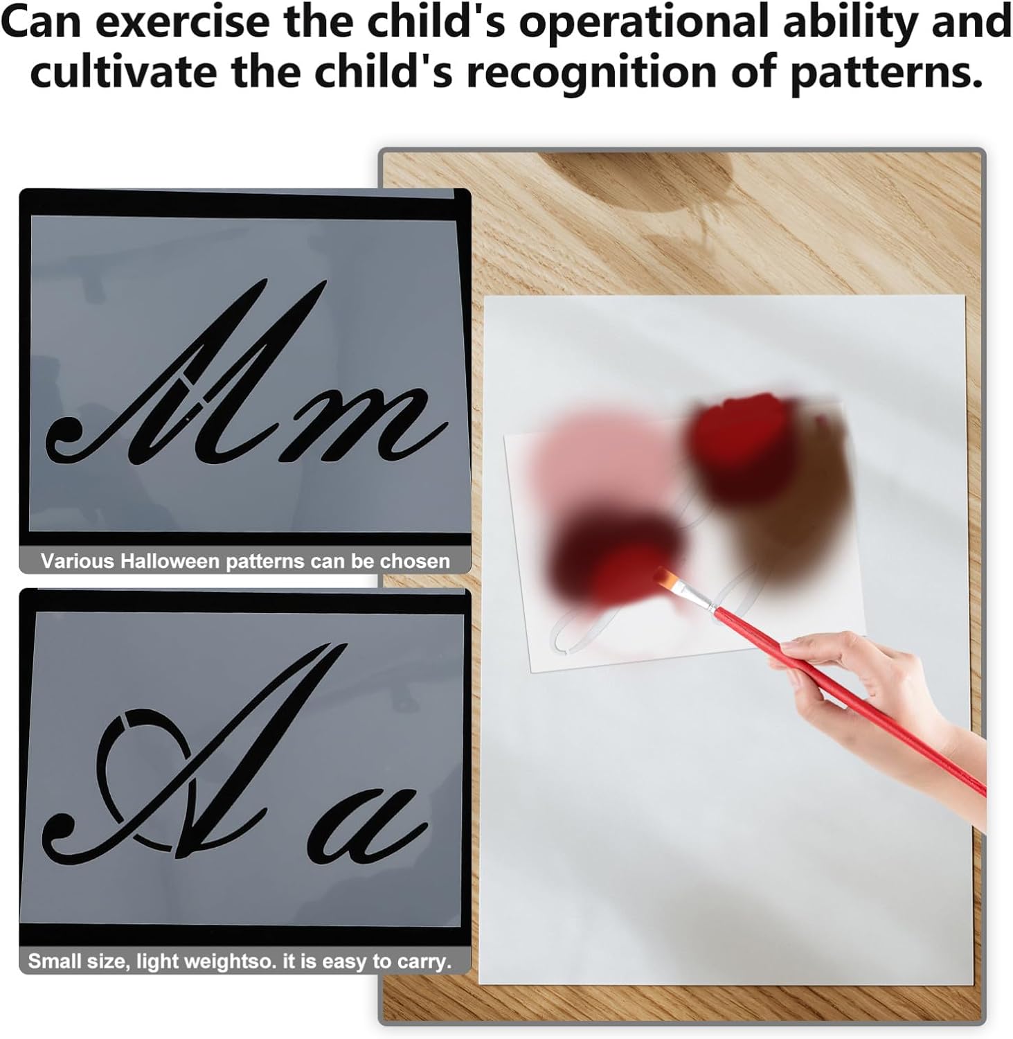 32sheets English Letters Geometric Stencils Reusable Painting Templates for Boys and Girls
