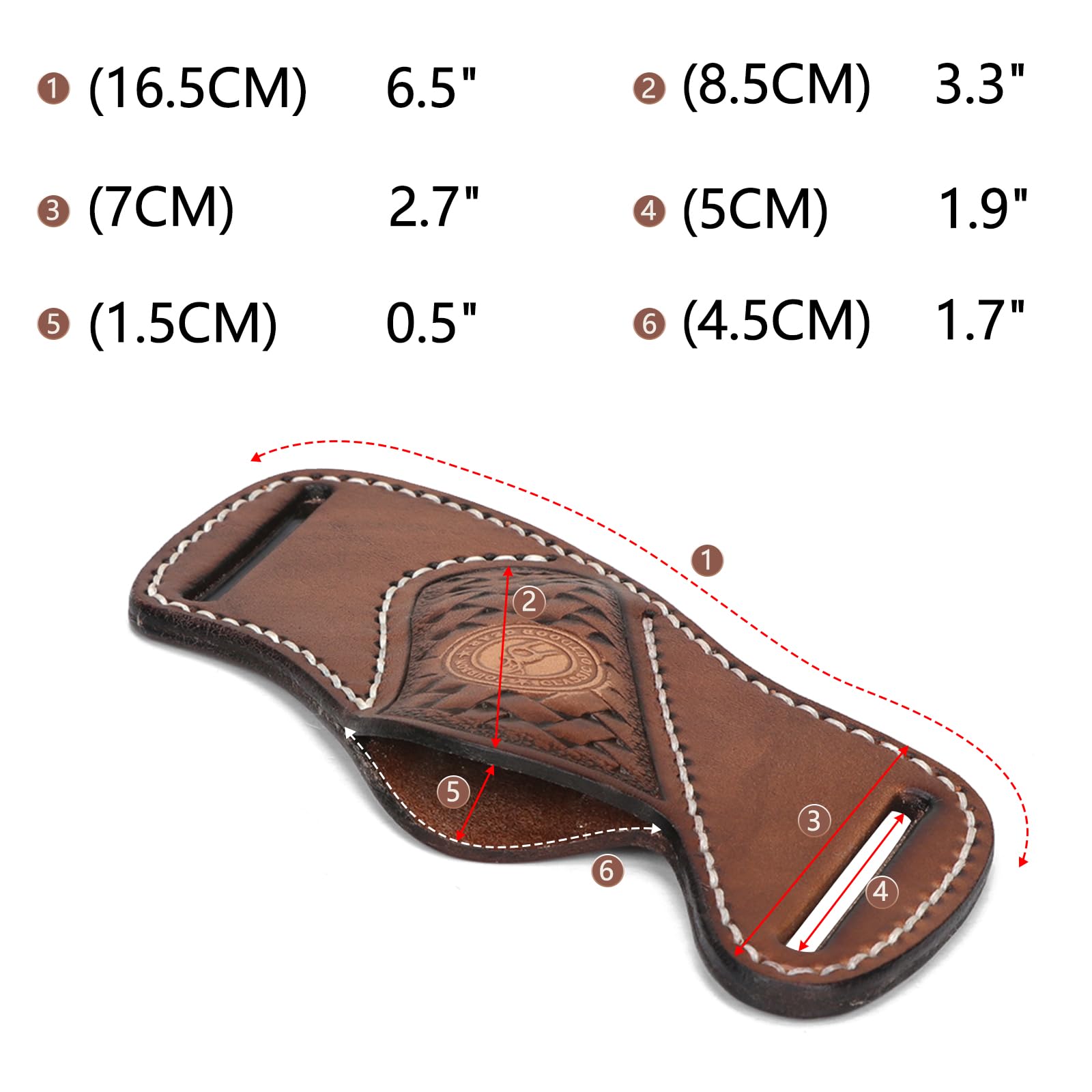 Tourbon Étui en cuir pour couteau de poche pour ceinture EDC, étui à outils fait à la main, cadeau pour homme