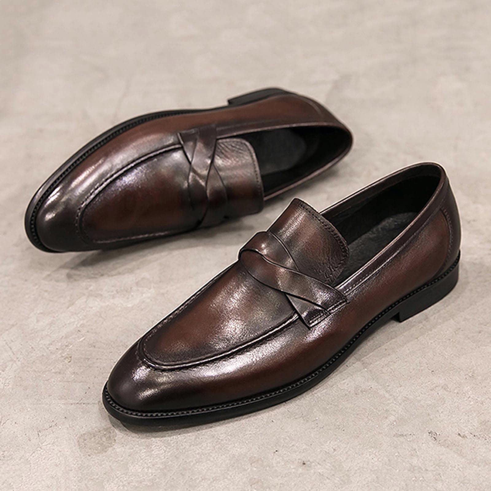 Zapatos De Hombre: Zapatos Negocios Piel Calzado Sapatos Sin Cordones Comodos Zapatos De Brogue Mocasines Zapatos Boda Colegio Cuero Zapatos De Vestir Zapatos Vestir Negro