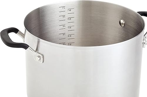 Miniatura 6 de KitchenAid Olla de acero inoxidable 71022 con marcas de medición y tapa, 8 cuartos de galón, acero inoxidable cepillado