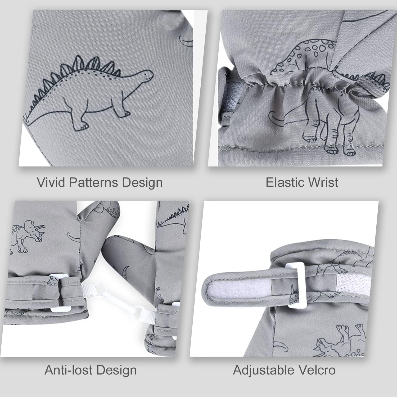 UTTPLL Lined Fleece Toddler Mittens Waterproof Infant Baby Toddler Kids Winter Mittnes Warm Ski Snow Gloves For Boys Girls - Image 4