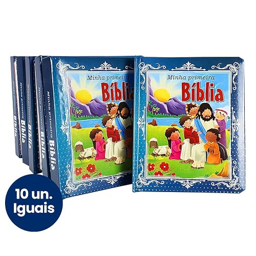 Kit 10 Minha Primeira Bíblia | Capa Dura Almofadada | Pé da Letra