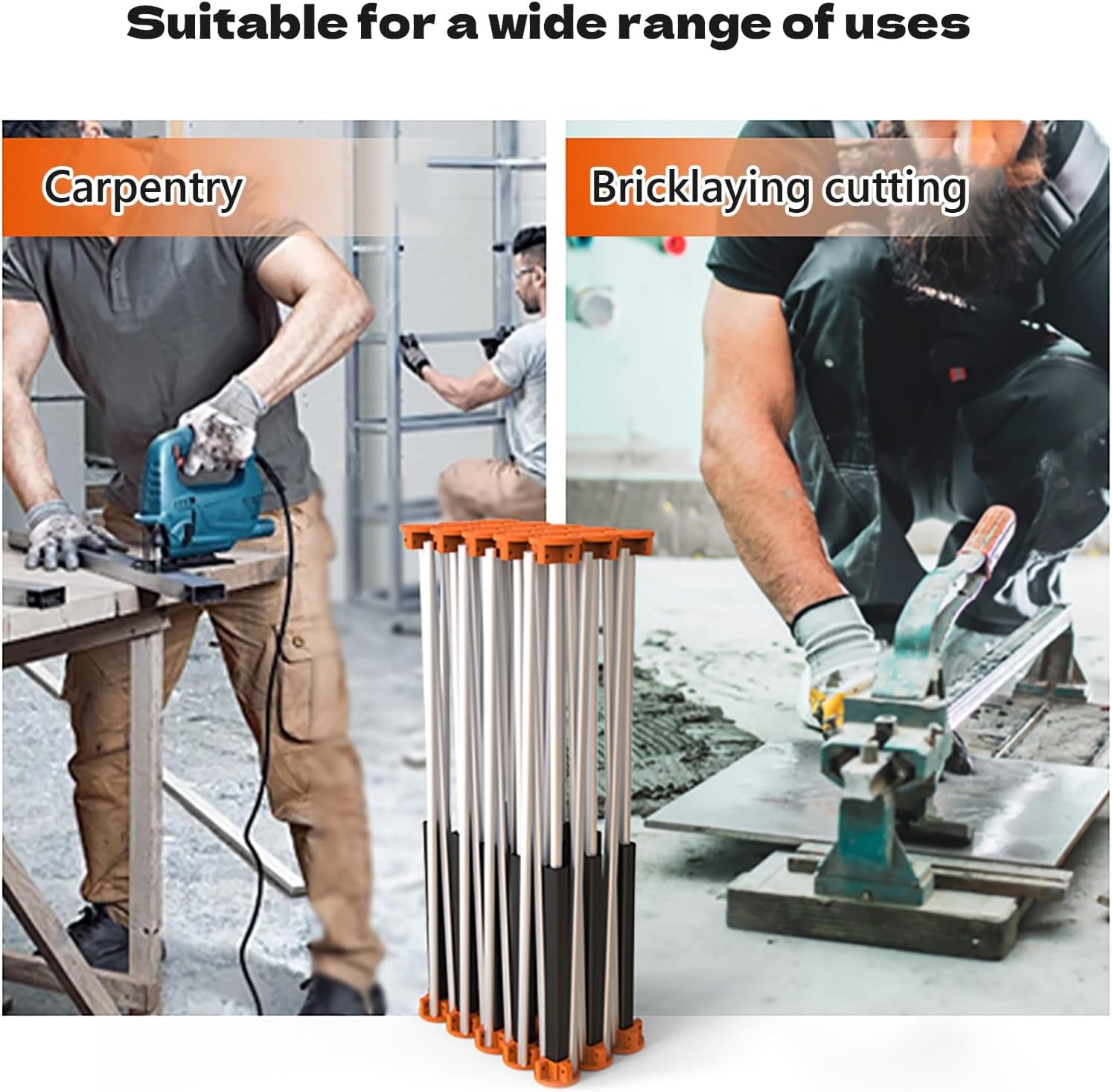 Portable Work Stand Foldable Work Table Aluminum Alloy Support Sawhorse Workbench, 500kg Weight Capacity(6 Legs)