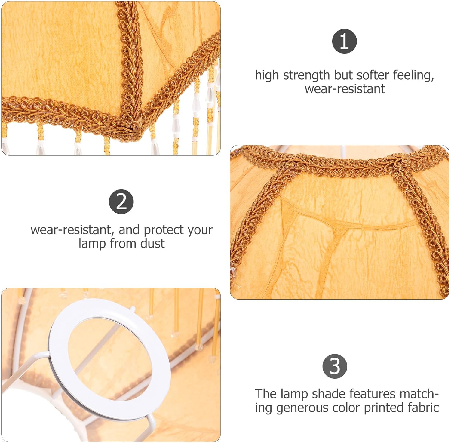 DOITOOL Scalloped Lamp Shade Vintage Lamp Shade Fringe European Lampshade Vintage Replacement Floor Lamp Cover Hotel Tassel Lampshade s for Hotel