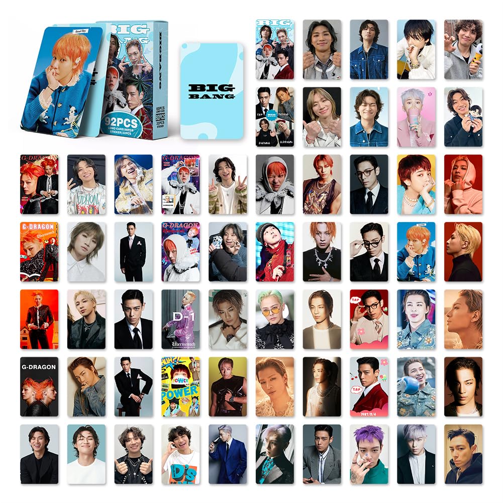 DKRAHRJJ MXP 92PCS K-pop Big-bang Car-ds,Big-bang Stickers Postcards