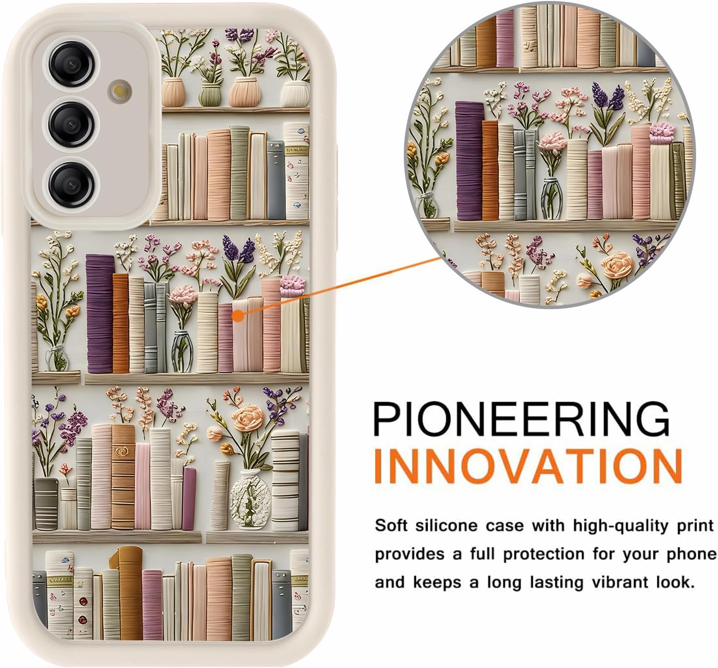 Cute Retro Bookshelf Phone Case for Samsung Galaxy A54 5G 6.4" image 2