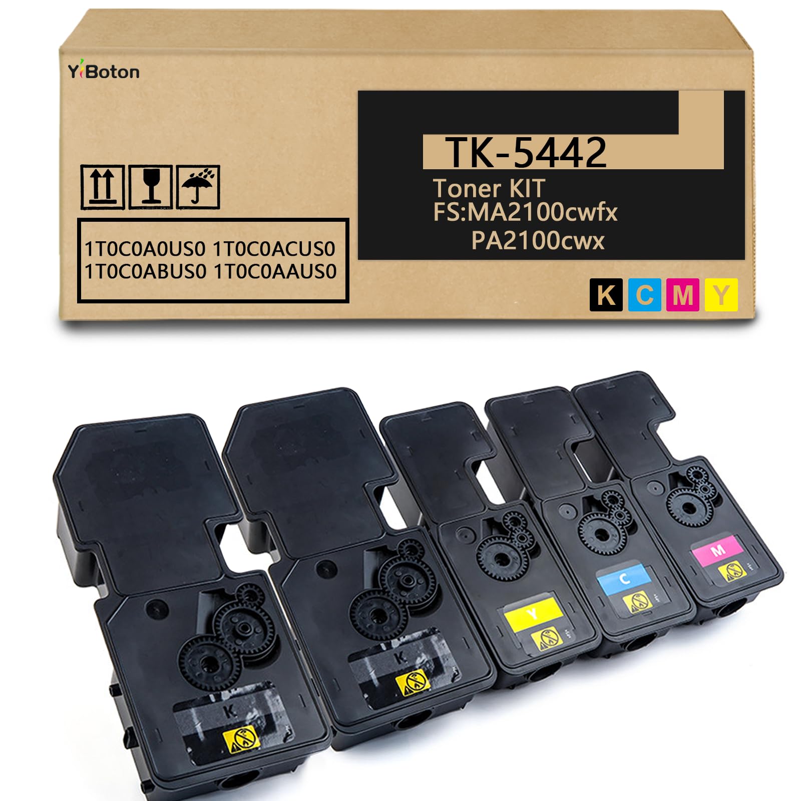 TK5442 TK-5442 High Capacity Toner Cartridge Compatible with Kyocera TK-5442K TK-5442C TK-5442M TK-5442Y | Replacement for MA2100cwfx, PA2100cwx Printer (5-Pack)