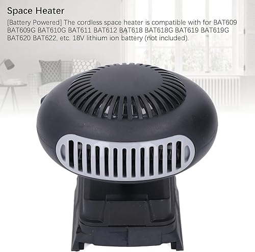 Miniatura 5 de Marhynchus Calentador de espacio inalámbrico alimentado por batería, calentador portátil con 2 engranajes de temperatura, ángulo ajustable de 360