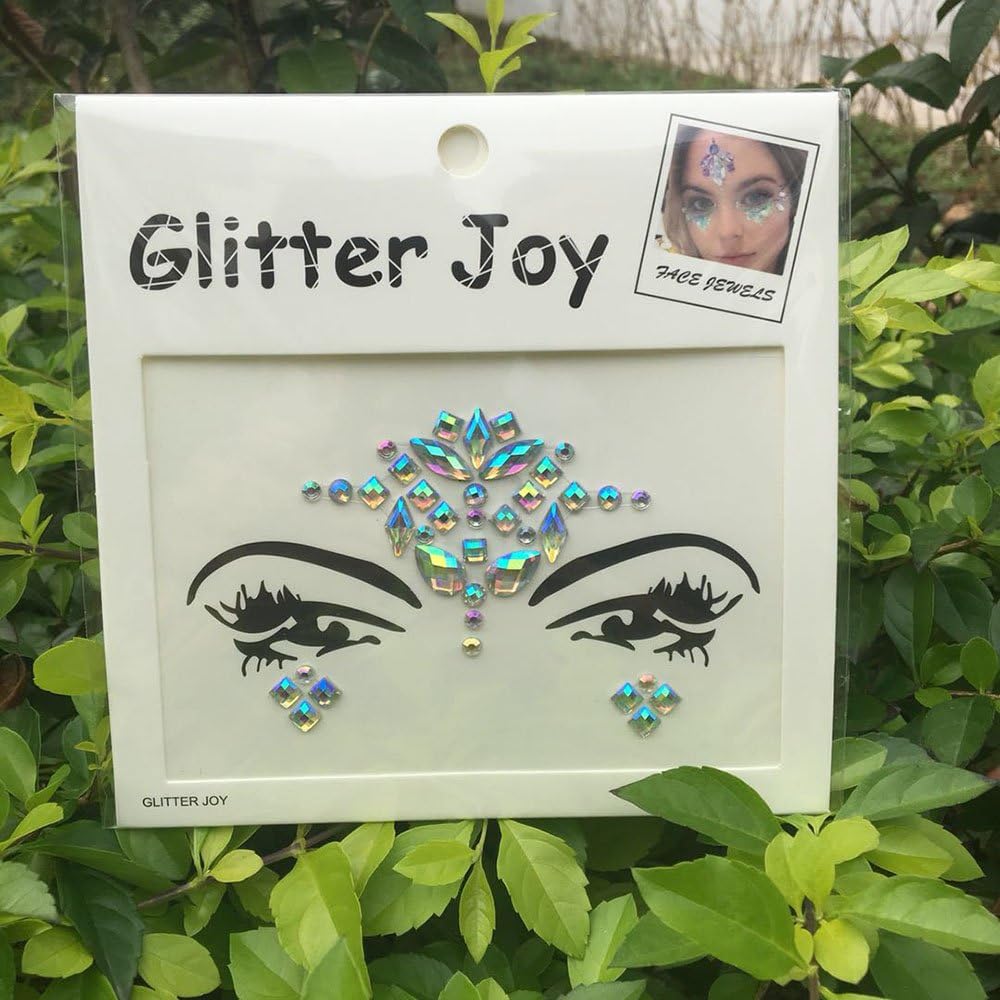 DaLin Face Gems Rave Festival Jewels Stick On Crystals Bindi Rainbow Tears Rhinestone Temporary Tattoo Face Rocks Body Stickers SFA004 (AB Color)