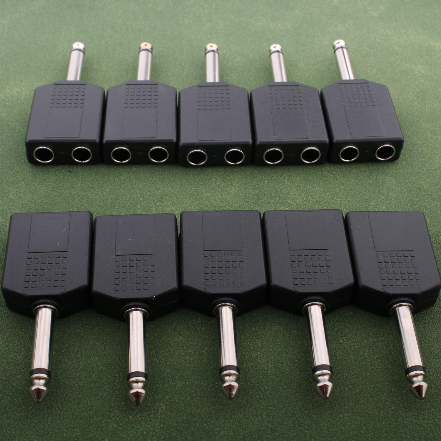 RUNCCI-YUN Adapter rozdzielacza Mono 6,35 mm TS męski 1/4" żeński - gniazdo audio dla urządzeń TS
