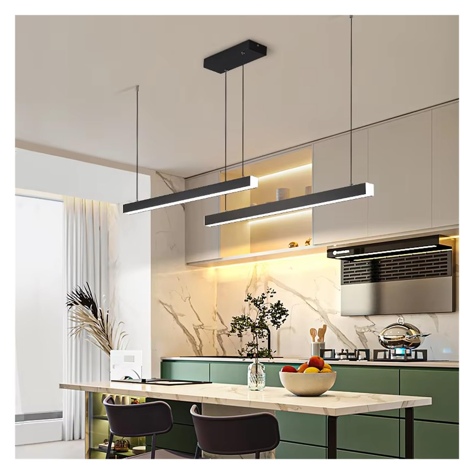 Suspension LED style nordique pour salle à manger moderne 140cm