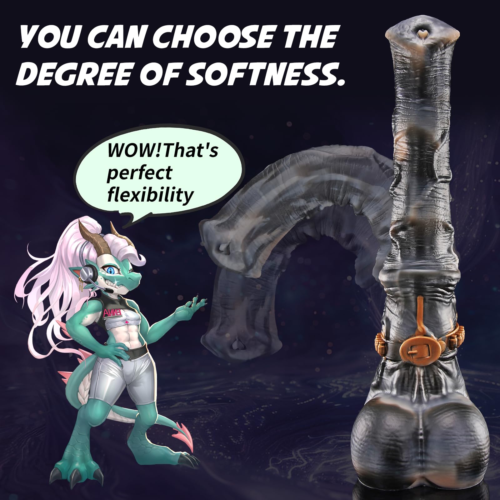 Nothosaur Banner 8.2 Inch Fantasy Dildo Luminous Realistic Monster Dildo with Friction Wave Points with Strong Suction Cup for G-Spot, Prostate, Vagina, Sex Adult Toys for Men Women and Couple: Custom Size Custom Color