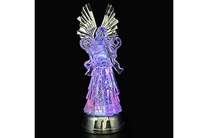 Eldnacele 14" Christmas Snow Globe Water Glittering Angel Figurine