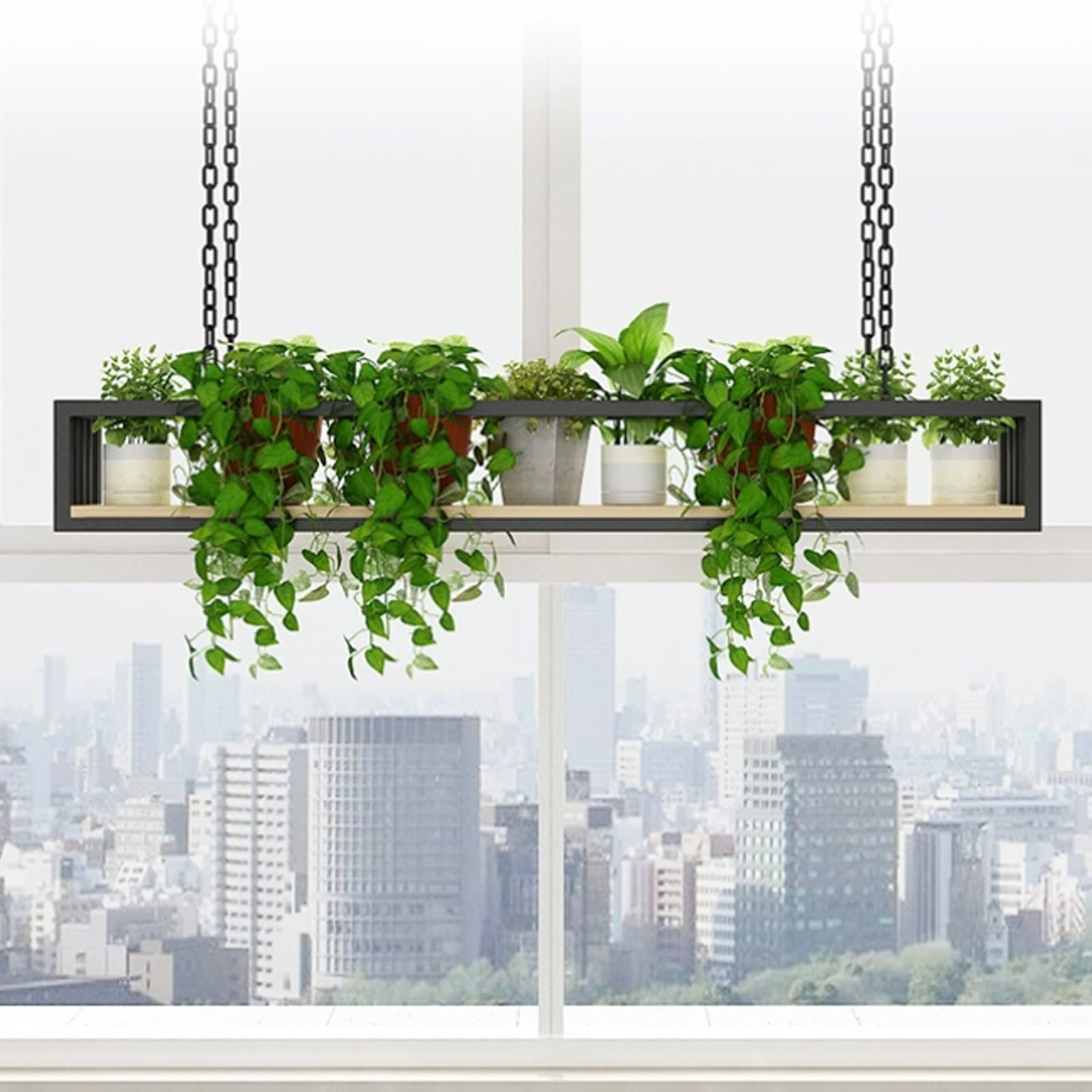 Étagère de plafond suspendue en métal moderne pour cuisine et plantes