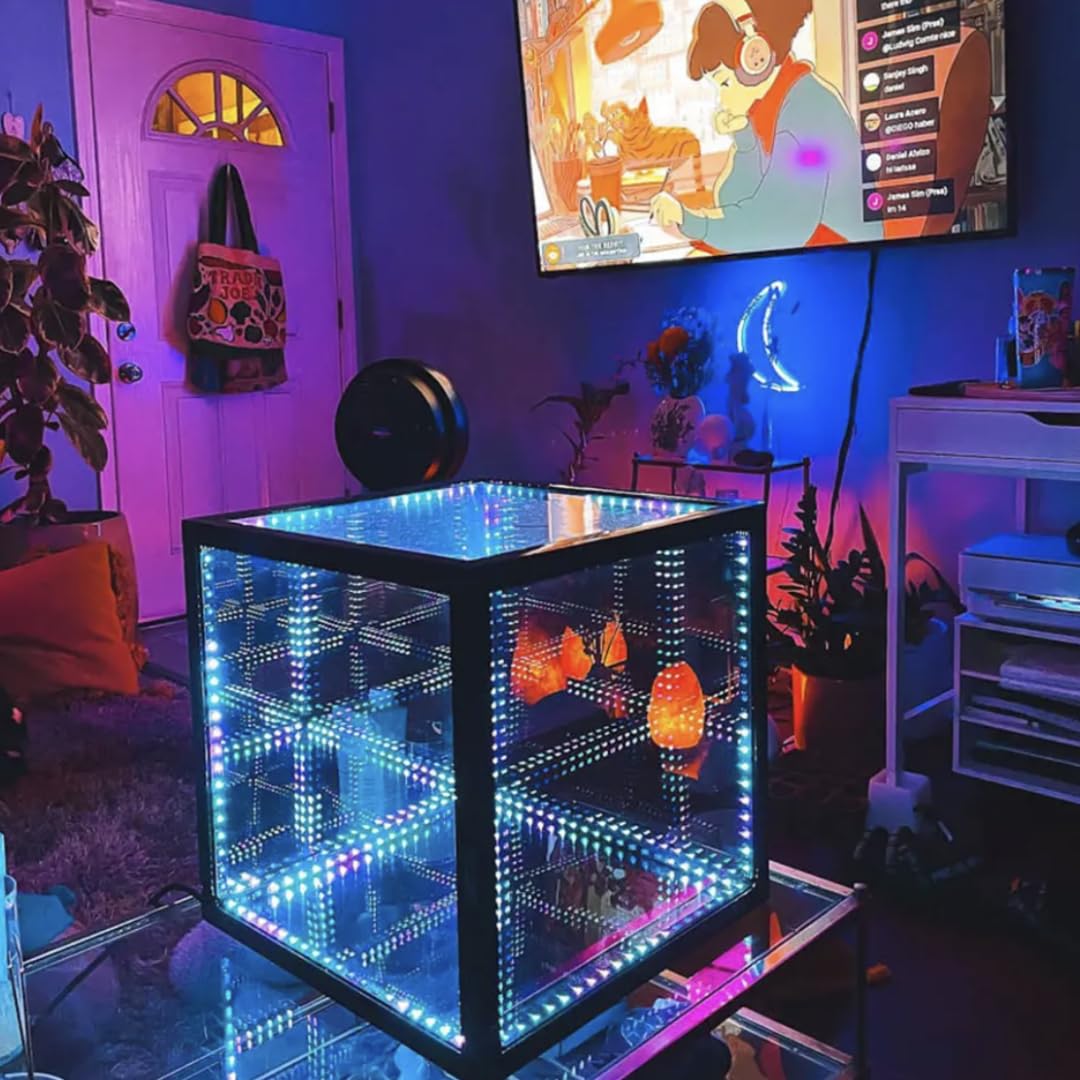 LED Würfel | Infinity RGB Cube - 20 x 20 x 20cm | LED-Lampe | Gaming DEKO | Gaming - Beleuchtung | Beleuchtung mit Musikerkennung