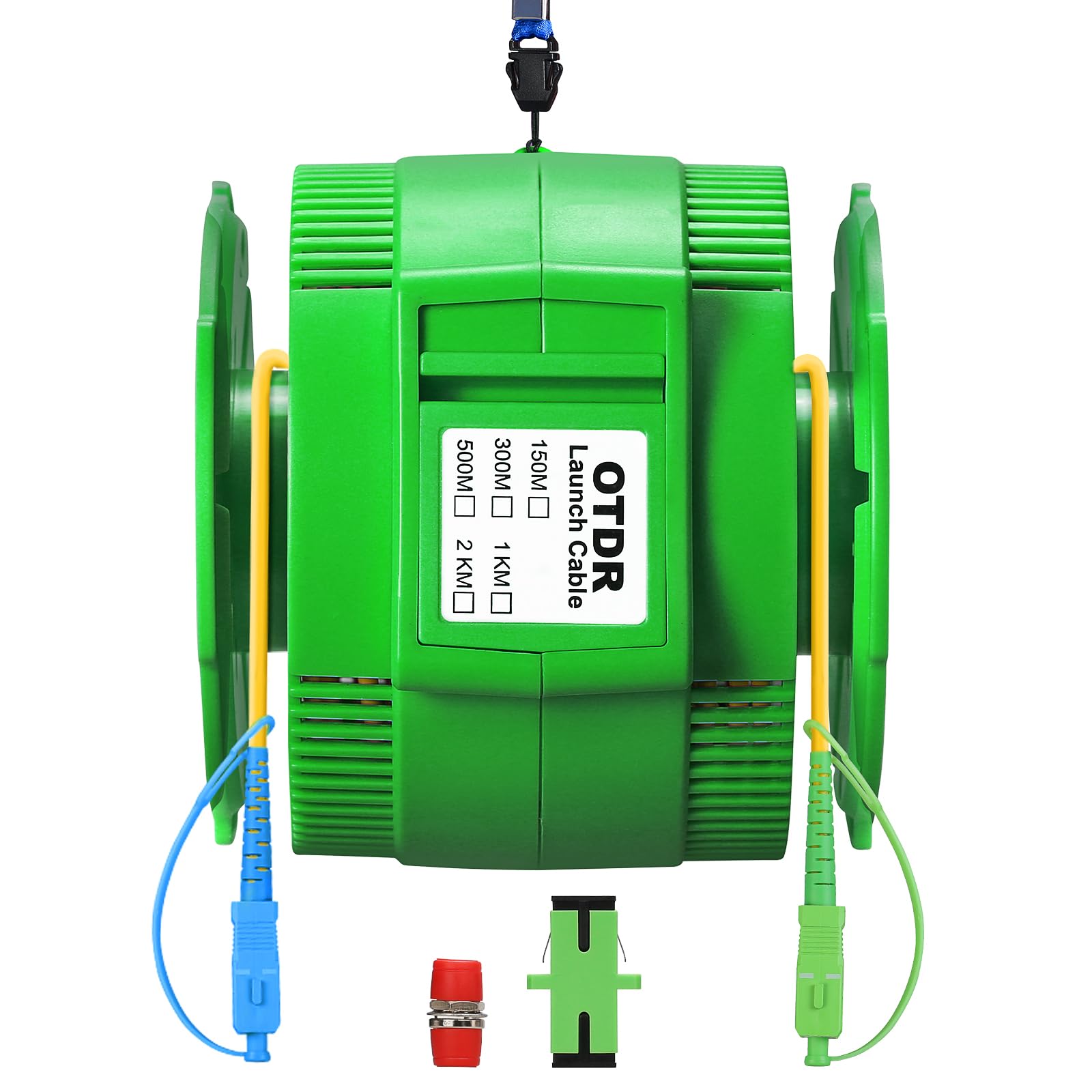 OTDR Eliminador de zona muerta Caja de cables de lanzamiento de transmisión de fibra óptica SC/APC-SC/UPC 1 km de prueba de fibra óptica monomodo línea de extensión de cable de transmisión