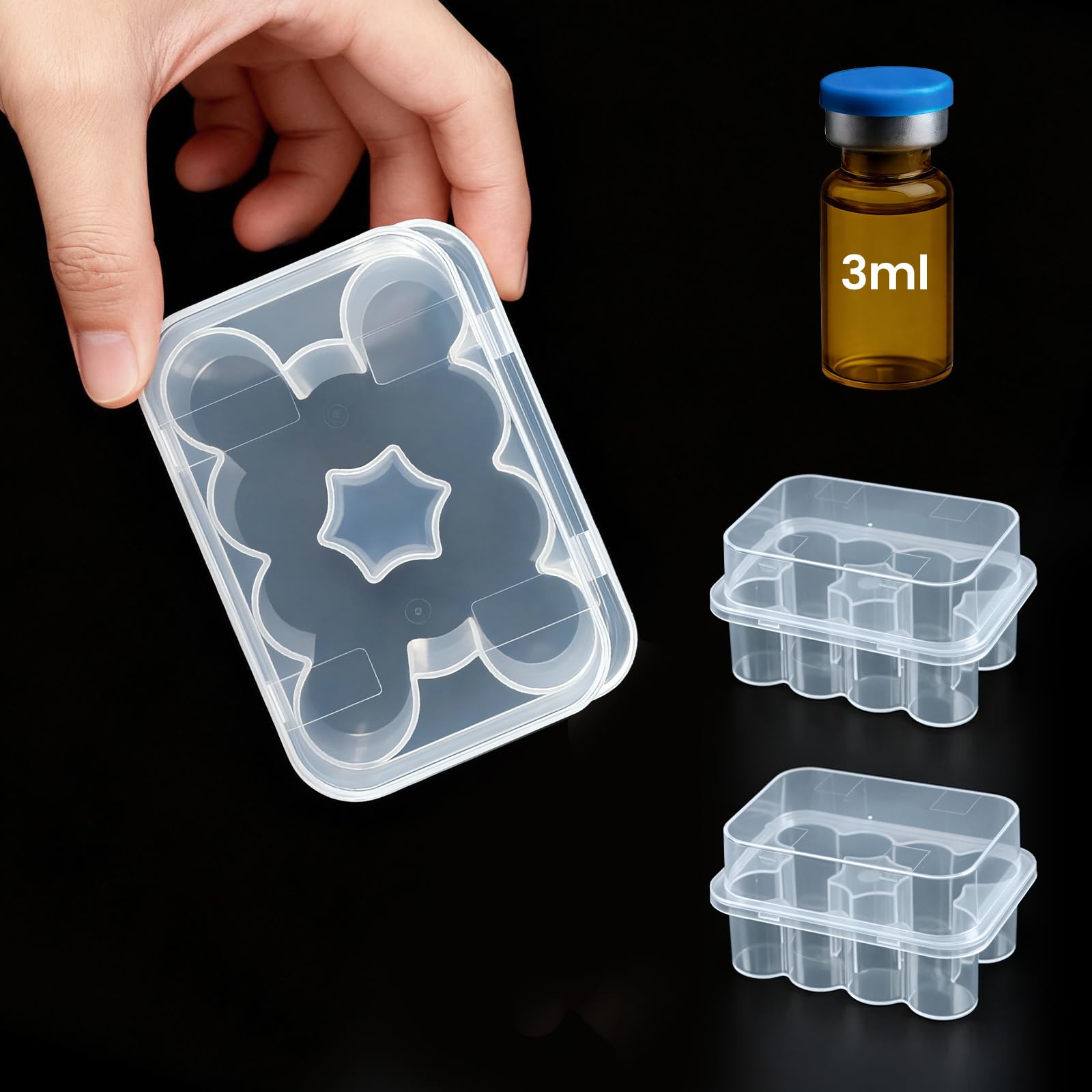 Gezvcmo A1 Twin-Pack 3Ml Peptide Vial Organizer For Refrigerator - 2X10 Slots Stackable Plastic Case, Secure Fridge & Freezer Safe Holder For Insulin, Semaglutide, Diabetic Care Supplies