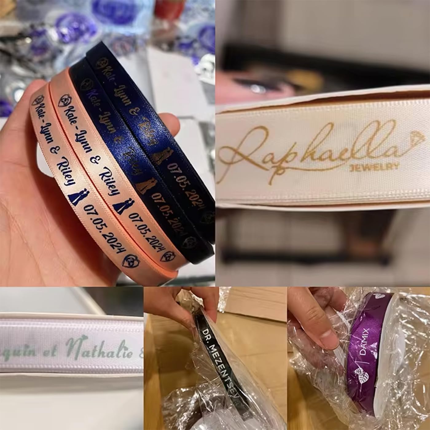 Satinband mit Logo, personalisiert für Hochzeit, Blumen und Auszeichnungen (51 mm)