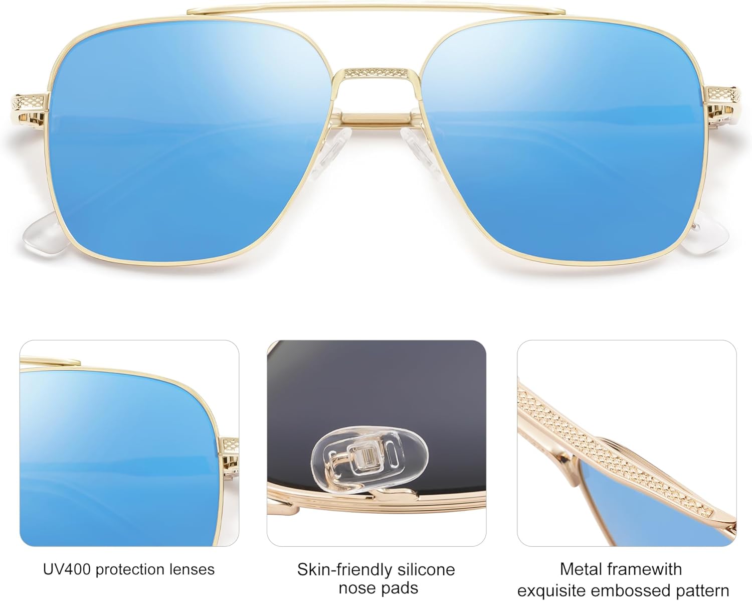 SOJOS Aviator Sunglasses for Men WomensTrendy Designer Shades SJ1232 - Image 5