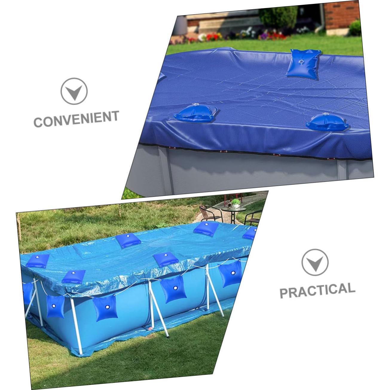 SOIMISS 8 pièces Pochette de Rangement pour Bâche de Piscine Hivernage Lot de PVC Résistant Poche Murale Pratique pour Protéger et Maintenir la Couverture Hiver Accessoire Hivernage