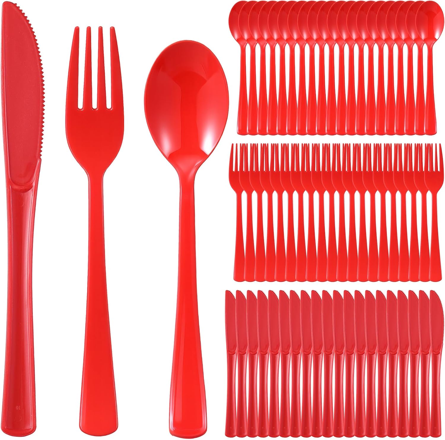 90 Disposable Plastic Cutlery Set 30 Forks and 30 Spoons and 30 Knifes for Home Office School Party Picnics Restaurant Outdoor Events or Every Day Use (Blue)