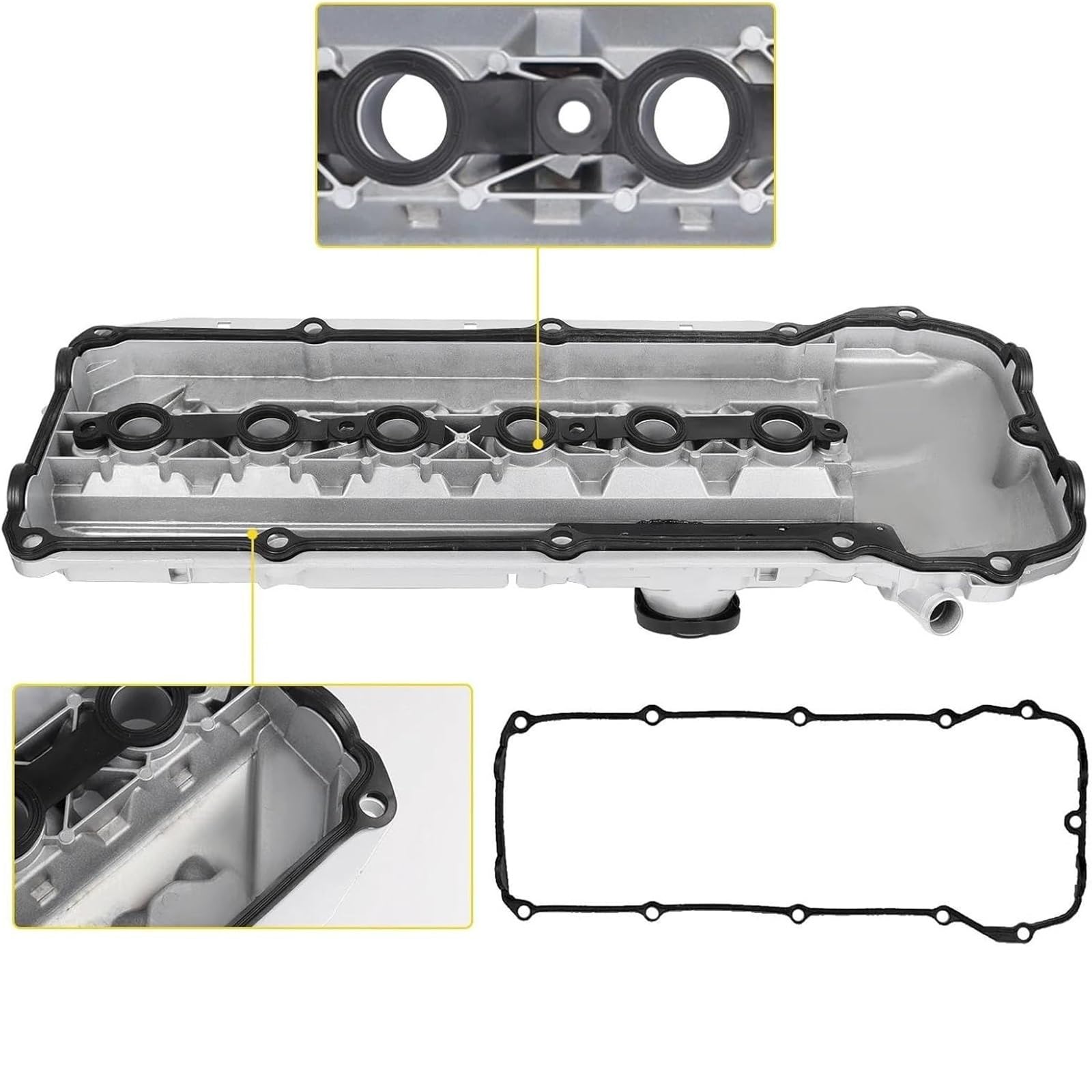 Bouchons de Valve de Pneu pour BMW 2003-2006 Aluminium pour Couvercle de soupape de Moteur avec boulons de Joint pour Couvercle de soupape